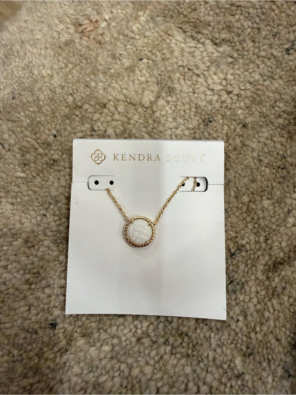 Kendra Scott Gold Necklace with White Center Stone